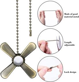 img 2 attached to 🌀 Iceyyyy Bronze Ceiling Fan Pull Chain Set with 4Pcs Beaded Ball Fan Pull Chain Pendant, Additional 8Pcs Beaded and Pull Loop Connectors, and 2Pcs 35.4 inches Fan Pull Chain Extension