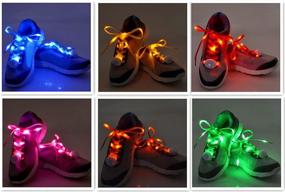 img 1 attached to Jofan LED Shoelaces: Light Up Your Shoes with 6 Pairs in 3 Modes and 6 Colors for Any Occasion