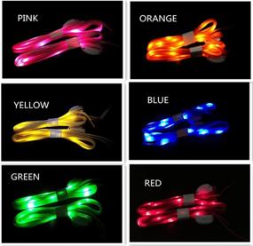 img 3 attached to Jofan LED Shoelaces: Light Up Your Shoes with 6 Pairs in 3 Modes and 6 Colors for Any Occasion