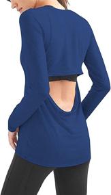 img 4 attached to 👚 Mippo Long Sleeve Open Back Yoga Tops: Stylish and Comfortable Workout Shirts for Women