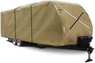 upgraded 300d 20'-22' windproof travel trailer rv cover by leader accessories + repair patches logo