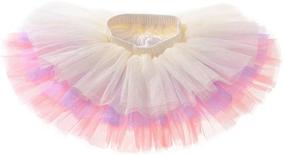 img 2 attached to 🌈 Rainbow Layered Fluffy Ballet Clothing and Skirts & Skorts for Toddler Girls