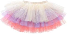 img 3 attached to 🌈 Rainbow Layered Fluffy Ballet Clothing and Skirts & Skorts for Toddler Girls