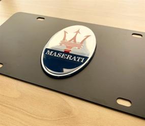 img 1 attached to 🏎️ Premium 3D Metal License Plate Cover for Maserati- Perfect Fit & Sturdy Design