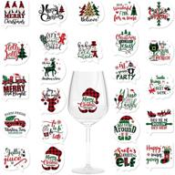 whaline 10 sheet 120pcs christmas wine glass drink markers: xmas static cling stickers for festive wine bottles, champagne, and cocktails – unique holiday wine charms and party favors logo