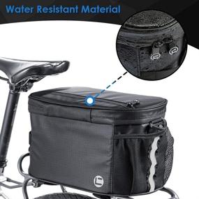 img 1 attached to 🚲 WOTOW Bike Insulated Rack Bag: 10L Large Capacity Bicycle Trunk Cooler Bag with Double Zipper Side Pocket, Reflective Strap, Water Resistant Panniers Bag for Traveling Commuter