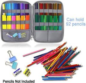 img 3 attached to 🎨 YOUSHARES 96-Slot Colored Pencil Case: Large Capacity Pen Organizer Bag with Zipper for Prismacolor Watercolor Coloring Pencils and Gel Pens – Ideal for Students & Artists (Learning Cat)