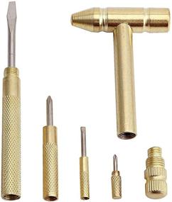 img 3 attached to 🔨 Micro Mini 6-in-1 Multifunction Copper Craft Hammer & Screwdriver Hand Tools for Watchmakers, Jewelers, and Nut Cracking
