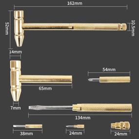 img 4 attached to 🔨 Micro Mini 6-in-1 Multifunction Copper Craft Hammer & Screwdriver Hand Tools for Watchmakers, Jewelers, and Nut Cracking