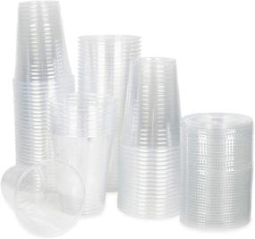 img 1 attached to 🥤 Convenient and Versatile: 100 Sets of Clear 16 oz. Disposable Cups with Lids for Iced Drinks, Coffee, Tea, Smoothies, and Bubble Boba