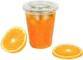 img 4 attached to 🥤 Convenient and Versatile: 100 Sets of Clear 16 oz. Disposable Cups with Lids for Iced Drinks, Coffee, Tea, Smoothies, and Bubble Boba