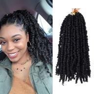 🌟 flaunt your style with 4 packs of pre-twisted passion twists crochet braids – 48 strands of black pre-looped spring bomb crochet hair extensions! achieve the perfect look with fiber fluffy curly twist braiding synthetic hair (12“, 1b) logo