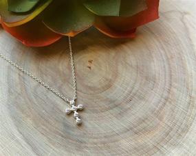 img 2 attached to Dainty Sterling Silver Cross Necklace: Ideal Christian Gift for Easter, First Communion, Confirmation, and Baptism – By EFYTAL - Tiny CZ Pendant Jewelry for Women and Girls - A Thoughtful Religious Catholic Birthday Gift