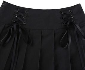 img 2 attached to 👗 Seyurigaoka Gothic A-Line Mini Skirt with Fashion Lace, Mesh Patchwork, Pleated Design, and Bowknot Detail - Y2K Streetwear for Girls