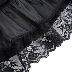 img 1 attached to 👗 Seyurigaoka Gothic A-Line Mini Skirt with Fashion Lace, Mesh Patchwork, Pleated Design, and Bowknot Detail - Y2K Streetwear for Girls