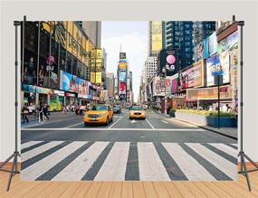 img 3 attached to 🏙️ 7x5ft NYC Time Square Buildings Photo Backdrops - Taxi New York Fashion Street Party Photography Background for Adult Portraits, Studio Booth Props - Banner