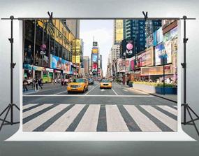 img 2 attached to 🏙️ 7x5ft NYC Time Square Buildings Photo Backdrops - Taxi New York Fashion Street Party Photography Background for Adult Portraits, Studio Booth Props - Banner