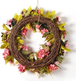 img 2 attached to 🌸 Large Peony Spring Wreaths for Front Door – Handmade 23 Inch Outdoor Summer Wreaths for All Season Wall, Window, and Door Decor