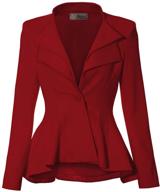 👩 hybrid & company women's double notch lapel sharp shoulder pad blazer for office logo