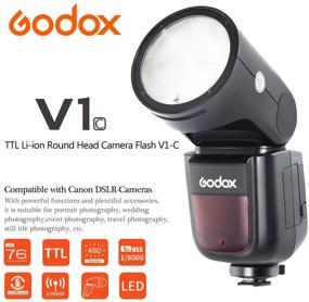 img 1 attached to 📸 Review: GODOX V1-C Flash - High-Speed Sync, Rechargeable Battery, LED Modeling Lamp