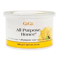 🔥 gigi honee natural hot wax - all purpose hair removal for brows, bikini, and body - 14 oz jar logo