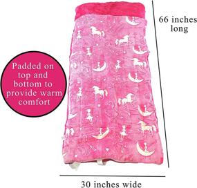 img 2 attached to 🦄 Magical Unicorn Sleeping Bag: Glow in the Dark Fairy Slumber Bag for Girls - Plush & Glowing Nap Mat!