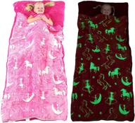 🦄 magical unicorn sleeping bag: glow in the dark fairy slumber bag for girls - plush & glowing nap mat! logo