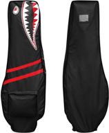 🦈 waterproof golf bag rain cover - dustproof protection accessories for golf bags: foldable, multi-colored design with shark theme логотип