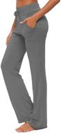 women's activewear sweatpants - straight-leg yoga pants with pockets, comfy modal, drawstring waist, loose fit for lounge, running, and casual activities logo