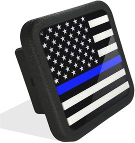 img 4 attached to 🔵 2-inch Receiver Trailer Hitch Cover Tube Plug Insert - Thin Blue Line Design