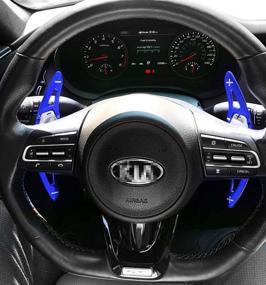 img 1 attached to Улучшите свой опыт вождения Kia Stinger (CK) с помощью iJDMTOY Sports Blue CNC Billet Aluminum Steering Wheel Larger Paddle Shifter Extension Covers для моделей с 2018 года и новее