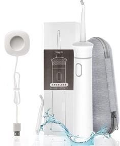 img 4 attached to 🚿 VTOOTH Portable Water Flosser - Powerful Cordless Electric Dental Oral Irrigator with 2 Modes - College Essentials Travel, IPX7 Waterproof Teeth Cleaner for Braces and Bridges Care