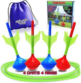 img 4 attached to 🌙 NOMNOM TOYS Glow in The Dark Lawn Darts Game Set - Fun Outdoor Family & Kids Game