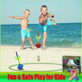 img 2 attached to 🌙 NOMNOM TOYS Glow in The Dark Lawn Darts Game Set - Fun Outdoor Family & Kids Game