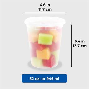 img 3 attached to 🍲 Freshware 24 Set of 32 oz Deli Containers with Lids - BPA Free, Stackable, Leakproof, Microwave/Dishwasher/Freezer Safe - Ideal for Slime, Soup, Meal Prep Storage