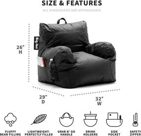 img 3 attached to 😎 Comfortable and Stylish Big Joe Dorm Smartmax in Stretch Limo Black: Perfect Lounger for Your Space