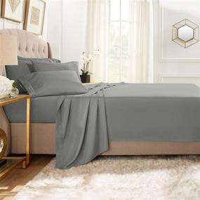 img 3 attached to 🛏️ Clara Clark Premier 1800 Collection Bed Sheet Set with Extra Pillowcases - Wrinkle, Fade & Stain Resistant Sheets