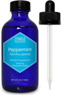 zongle peppermint oil: 💧 4 oz, ingestible quality, mentha piperita logo