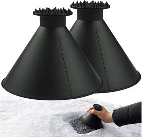 img 4 attached to 🧣 2-Pack Cone Magic Car Ice Scraper with Funnel - Magical Ice Scrapers for Car Windshield, Round Snow Scraper for Christmas Gift
