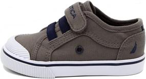 img 3 attached to Nautica Kids Calloway Sneakers - Adjustable 👟 Bungee Straps Casual Shoes with Strap (Toddler/Little Kid)