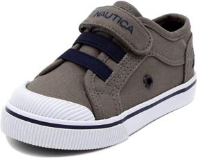 img 4 attached to Nautica Kids Calloway Sneakers - Adjustable 👟 Bungee Straps Casual Shoes with Strap (Toddler/Little Kid)