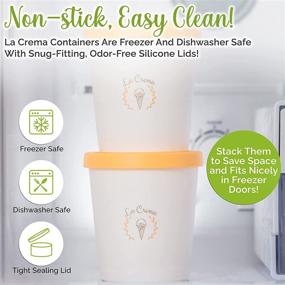 img 1 attached to 🍨 Ice Cream Containers - 2-Pack, 1 Quart Each - Homemade Ice Cream, Gelato, Sorbet Storage with Tight-Fitting & Easy-to-Remove Silicone Lids