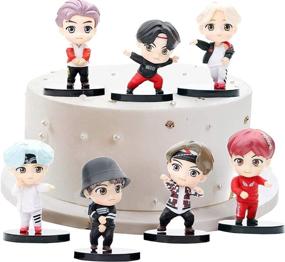 img 1 attached to 🎂 Kinper 7PCS BTS Cake Toppers: Authentic Standing Position Action Figures for Unforgettable BTS Birthday Party Decorations