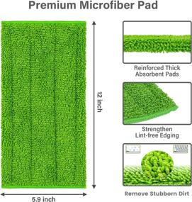 img 1 attached to Premium Reusable Microfiber Mop Pads for Swiffer Wet Jet - 4 Pack, Washable Refills Compatible with WetJet, Heavy Duty Replacement Heads for Floor Cleaning - Includes Scraper (12″, Green)