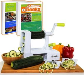 img 4 attached to SpiraLife Pro Vegetable Spiralizer - Premium Spiral Vegetable Slicer, Zucchini Spaghetti Maker Kitchen Utensil with Recipe eBook Package & 3 Blades