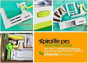 img 3 attached to SpiraLife Pro Vegetable Spiralizer - Premium Spiral Vegetable Slicer, Zucchini Spaghetti Maker Kitchen Utensil with Recipe eBook Package & 3 Blades