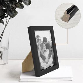 img 1 attached to 🖼️ Set of 10 HappyHapi 4x6 Inch Wooden Picture Frames - Tabletop or Wall Display Decoration for Photos, Paintings, Landscapes, Posters, Artwork (Black)