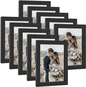 img 4 attached to 🖼️ Set of 10 HappyHapi 4x6 Inch Wooden Picture Frames - Tabletop or Wall Display Decoration for Photos, Paintings, Landscapes, Posters, Artwork (Black)