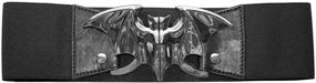 img 3 attached to Kreepsville 666 Elastic Waist Belt - Edgy Bat Silver Design with Split Buckle Fastening