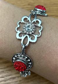 img 1 attached to 🌸 My Prime Gifts Mini Snap Charm Flower Jewelry 12mm - 9 Inch Bracelet: Holds Two 18-20mm Snap Charms, Designer Toggle Design